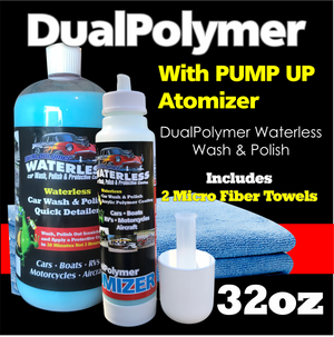 PUMP Atomizer Loaded and a 32oz REFILL DualPolymer Waterless Car Wash and Polish