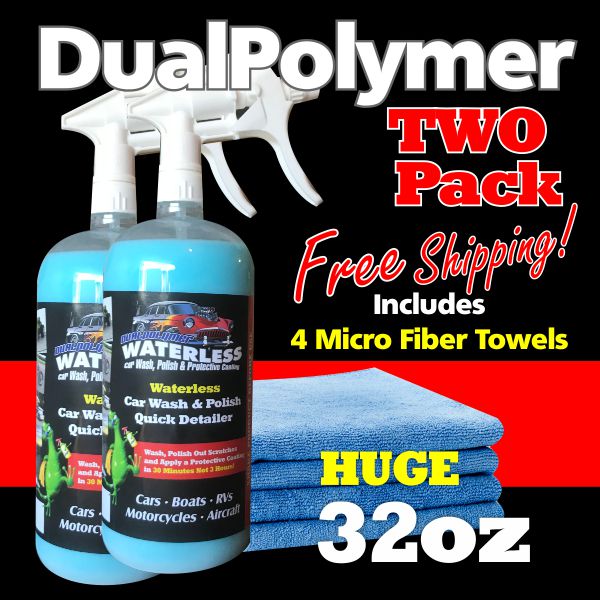 TWO PACK  DualPolymer Single 32oz with MicroFiber Towels